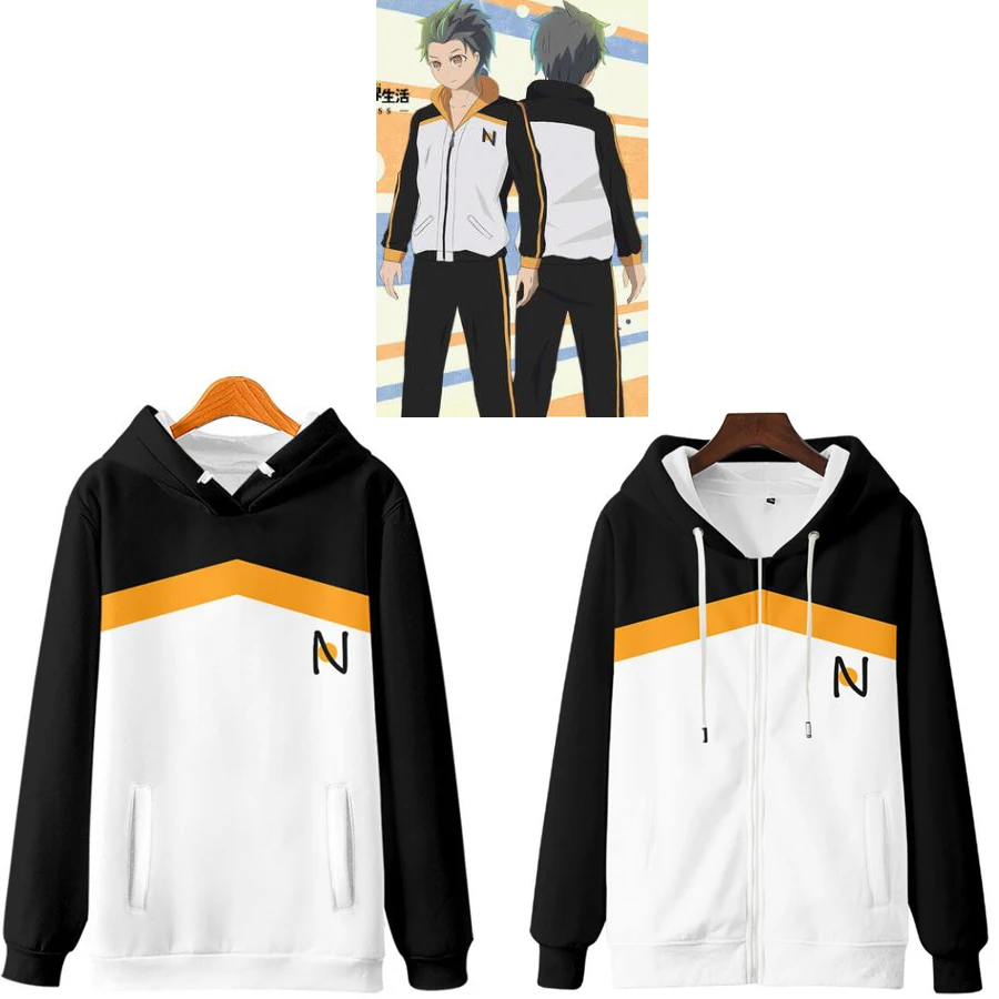 Толстовки для косплея Subaru Re:Zero Natsuki женские и мужские толстовки в стиле Харадзюку