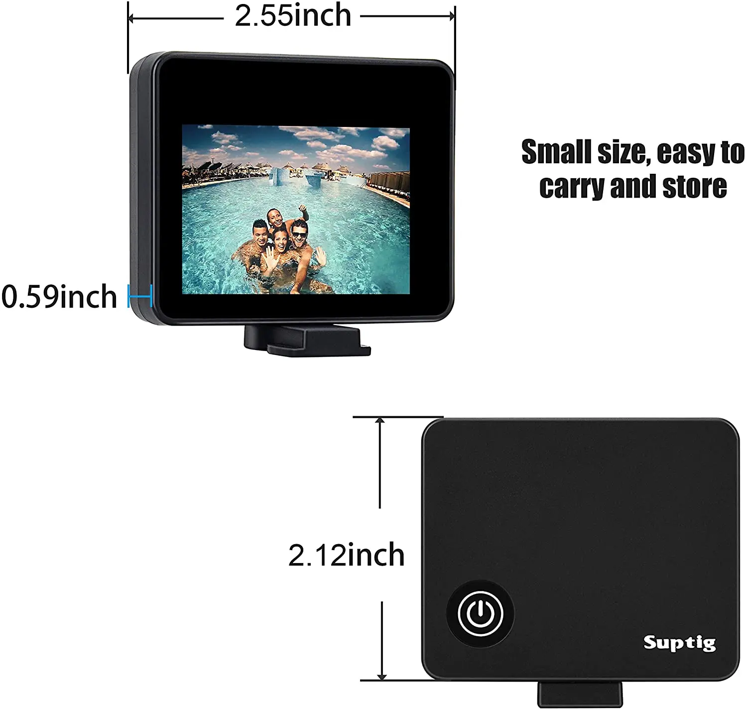 IP 68 водонепроницаемый экран 2 0 дюйма селфи ЖК-экран для Gopro Hero 9 8 7 6 DJI Insta360 EKEN YI Canon