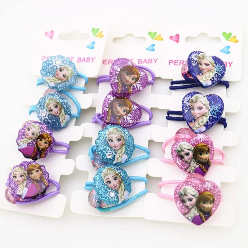 4 шт. диснеевских мультфильмов Холодное сердце Детские резинка для волос девочек