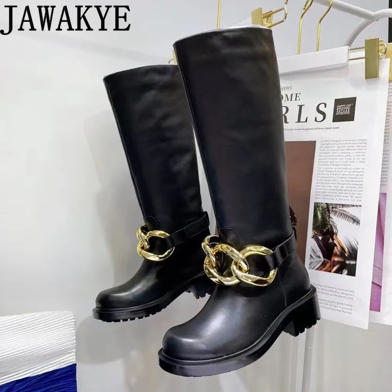 

Женские сапоги до колена, с круглым носком, на плоской подошве