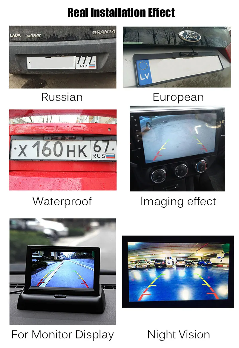 OTERLEEK, 4,3 дюймов, TFT-LCD, HD, камера заднего вида, камера заднего вида для автомобиля, авто, реверсивная, вспомогательная, водонепроницаемая, камера заднего вида