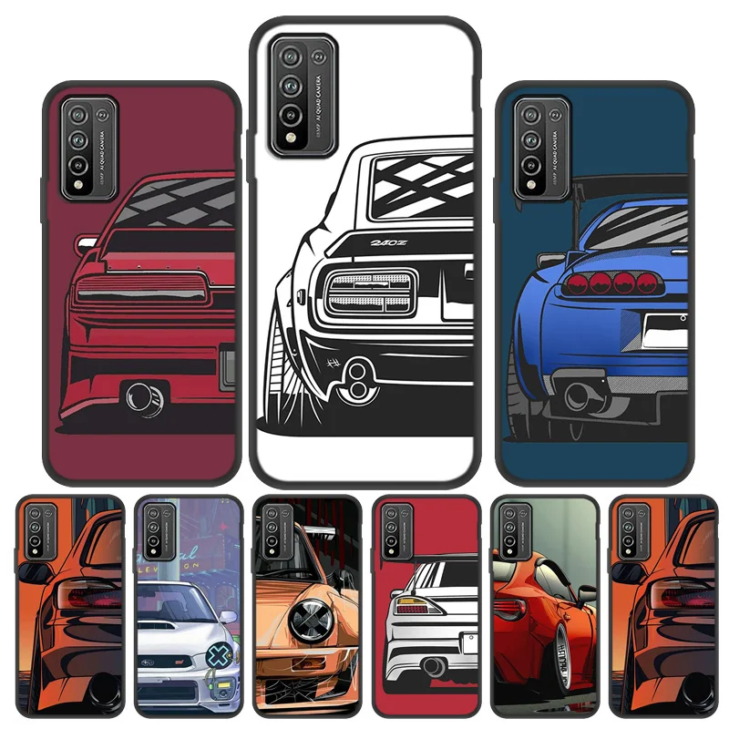 

Case Honor 10X 9 30 9X Lite For Huawei Honor 9X 20 Pro 9A 8C 8A 10i 8S Cartoon Car Tail Light Cover P50 Pro P40 P30 Lite Cover