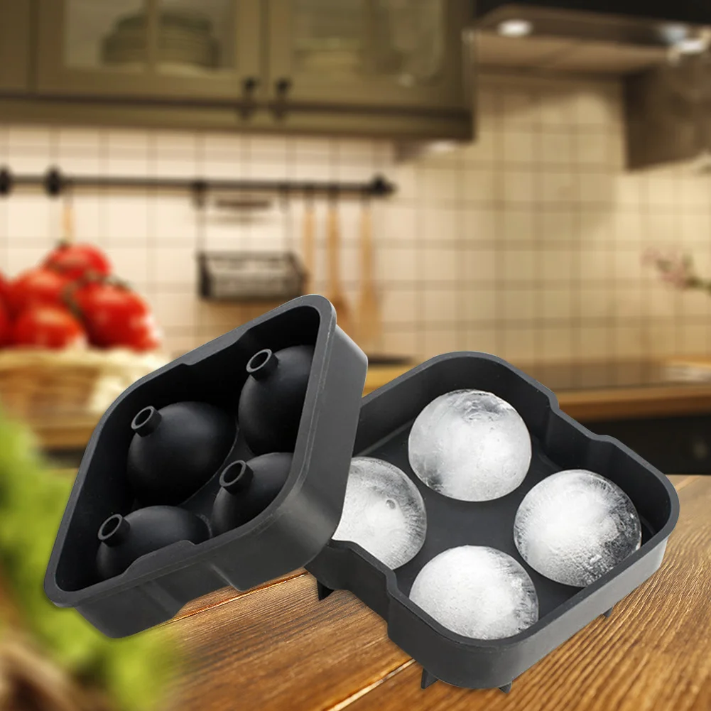

4 Cell Ice Cubed Mold Kitchen Stackable Slow Melting DIY Ball Whiskey Cube Maker Round Jelly Making Mould Home Cocktail Drink