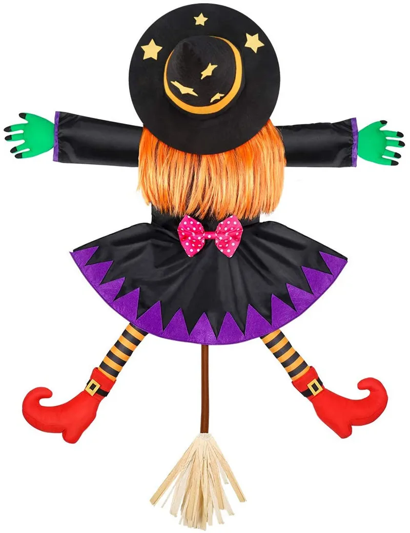 

Outdoor Halloween Decoration Crashing Witch Into Tree Door Porch Haunted House Party Decorations for Home Decor Horror Props