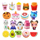 Антистрессовые сжимаемые игрушки-антистресс, милые сжимаемые игрушки-пирожные, олень, молоко, животные, панда, сжималки, медленно восстанавливающие форму, снятие стресса для детей