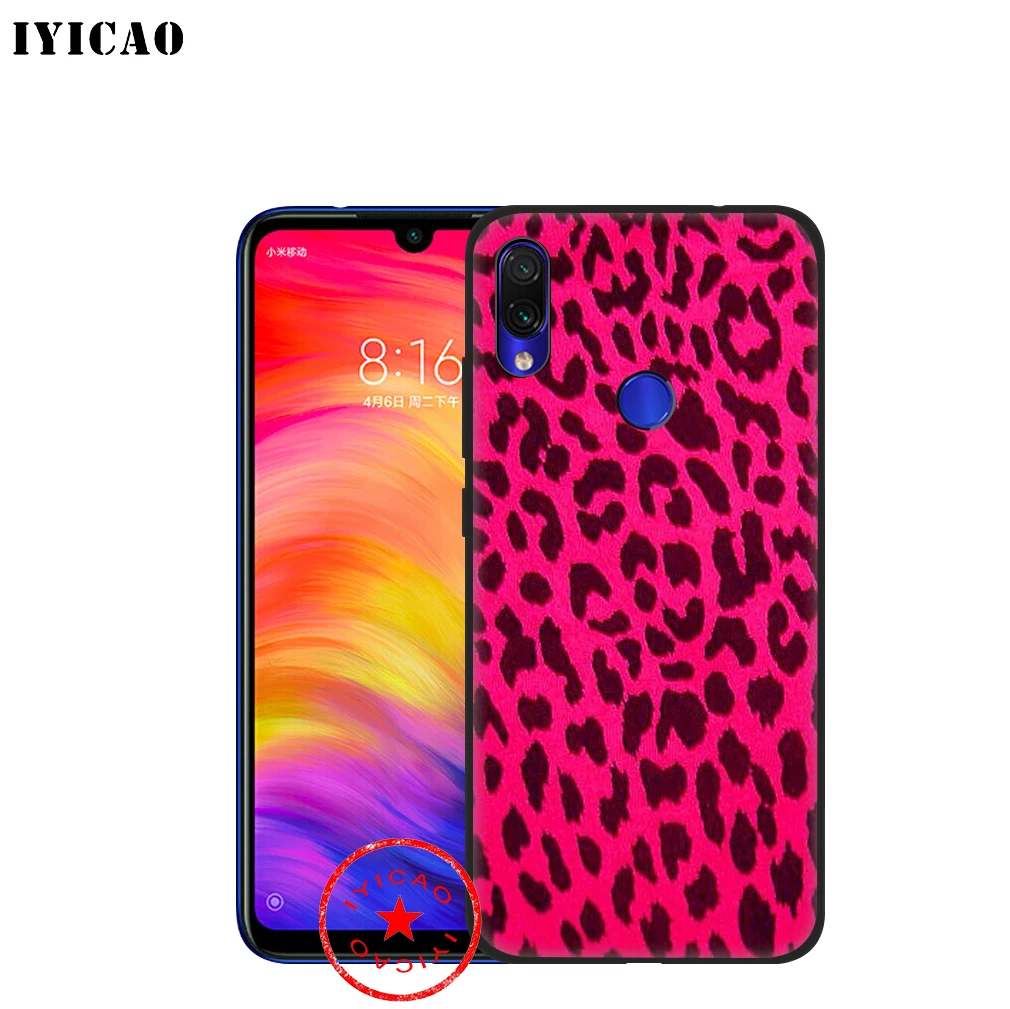 IYICAO черный розовый Леопардовый Мягкий чехол для Xiaomi Redmi Note 8 7 6 5 Pro 5A 4X задняя