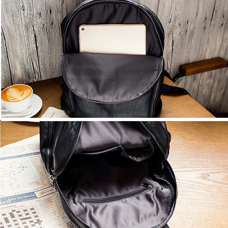 

New Fashion Women Leather Anti-theft Backpack Female School Mochila Soft Large Capacity 2019 Women Shoulder Bag Girls Backpacks