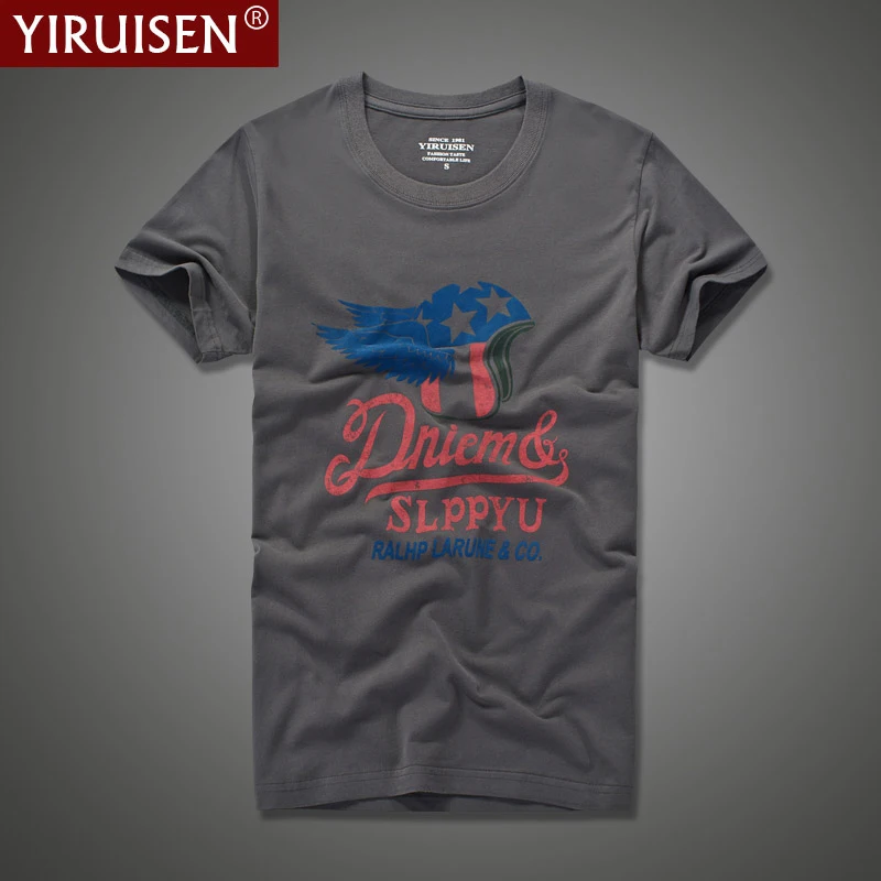 

Графический Футболка 100% хлопок мужская футболка YiRuiSen с подкладкой с принтом на лето мужские повседневные винтажные футболки высокого каче...