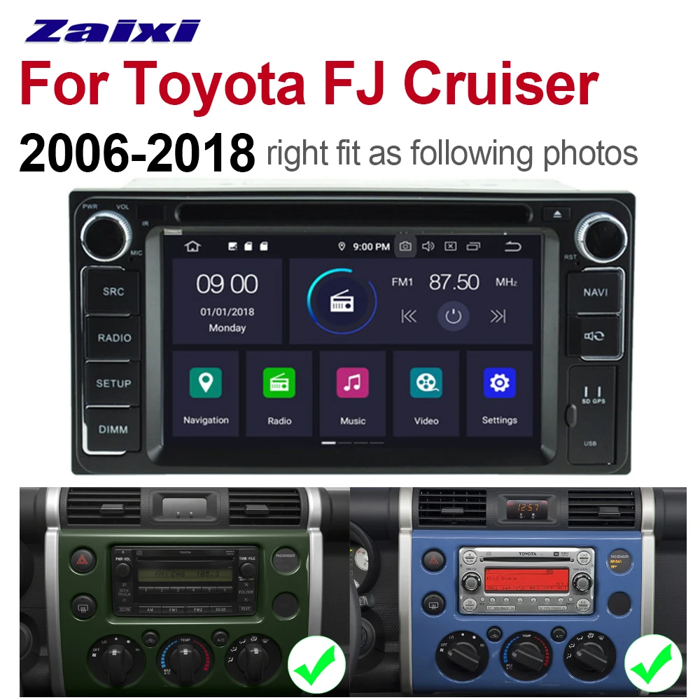 Для Toyota FJ Cruiser 2006 ~ 2018 2 DIN Автомобильный Android GPS навигация мультимедийный DVD плеер