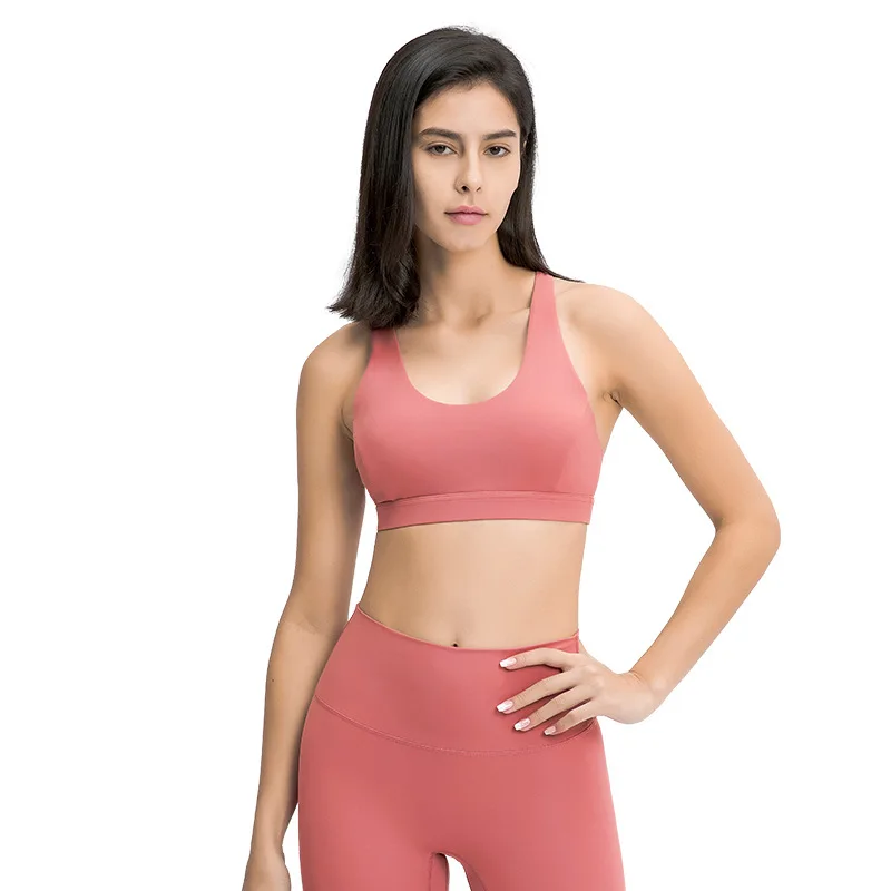 

Beautiful back ladies sports underwear ladies gather running fitness vest without steel ring yoga bra bra