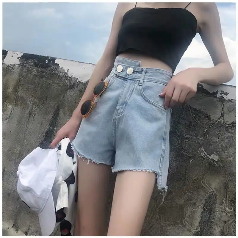 

High waist denim shorts women's summer 2020 new loose Korean student wide leg pants