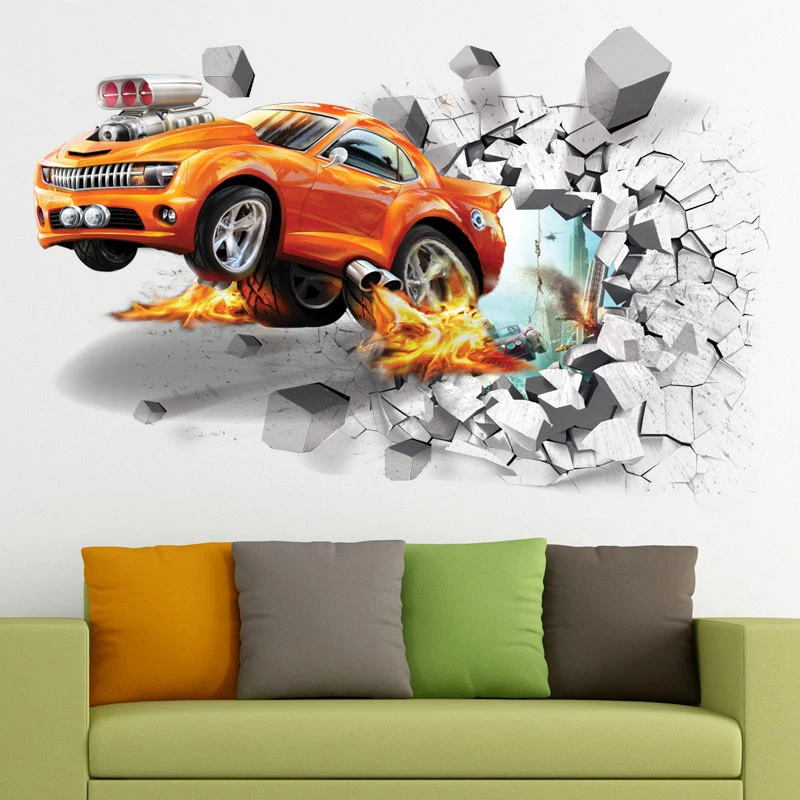 3D Наклейка на стену динозавр съемный стикер для домашнего декора наклейки в виде