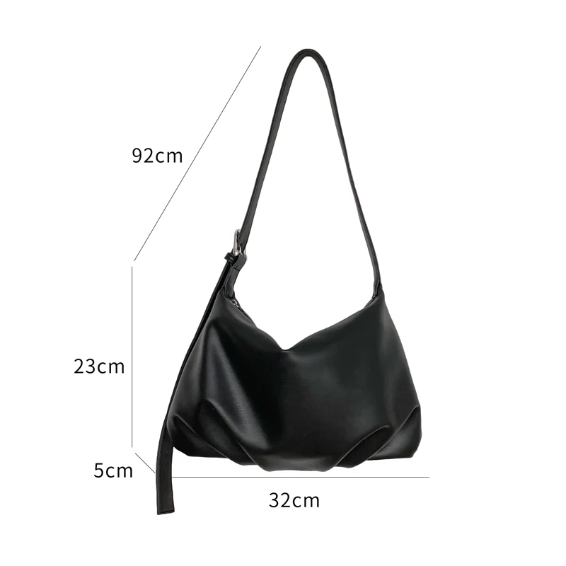 

Designer Women Baguette Bags Plicated Handbags High Quality Leather Soft Lady Shoulder Bag Female Middle Wrinkle Oxter Bag