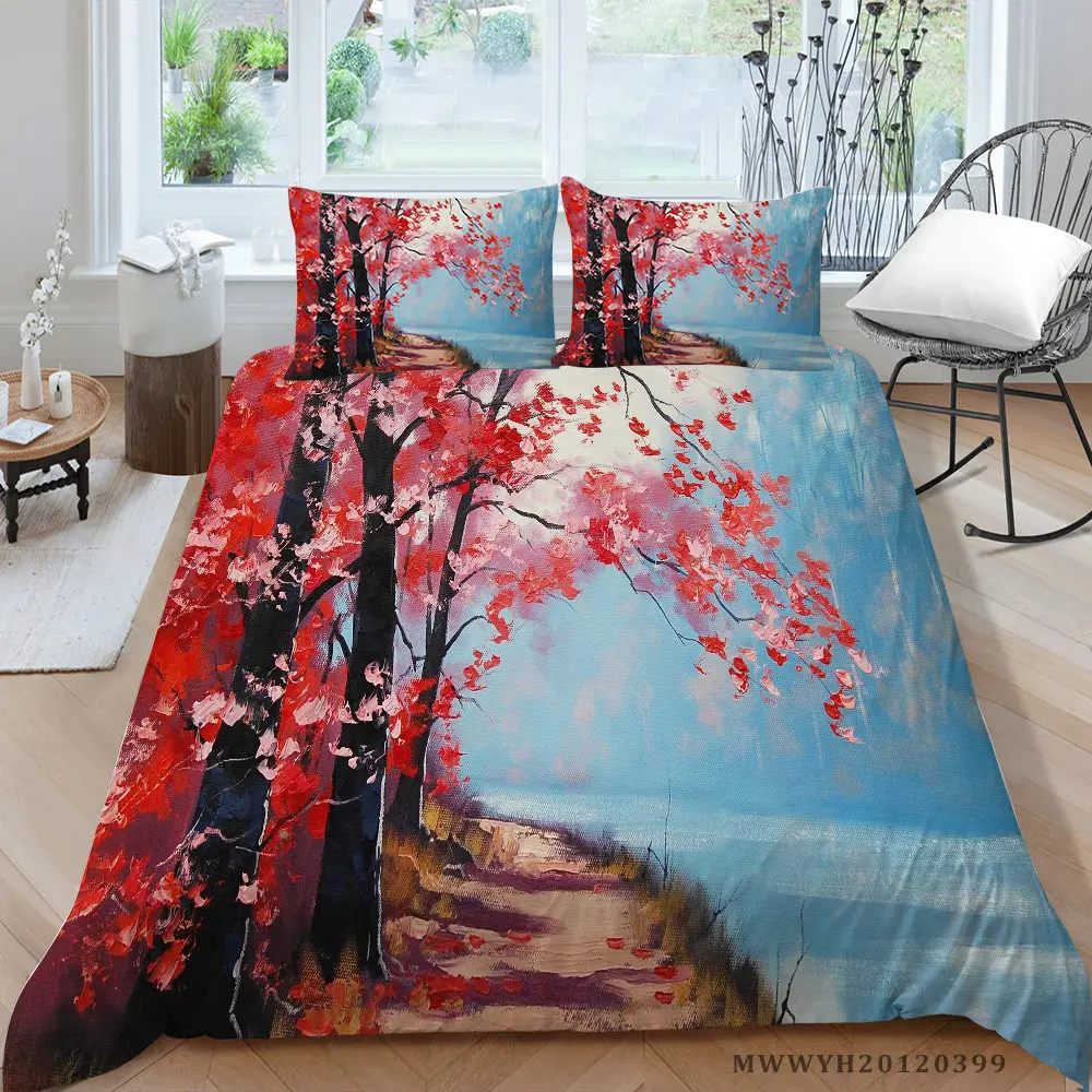 

Lakeside Scenery Bedding Set King Size Lifelike Nature Duvet Cover Queen Twin Full Double Single Comfortable Bed Set 3D Print