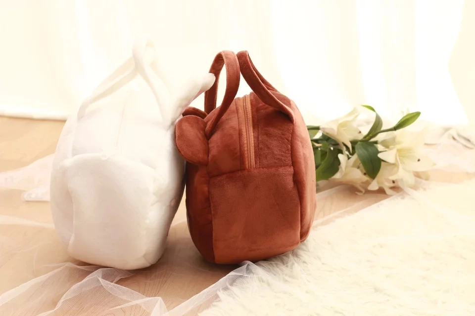 

Lovely Plush Rabbit Bear Head Animal Shoulder Bags Toy Girls Shopping Crossbody Purse Women Cartoon Kawaii Chain Zipper Bag
