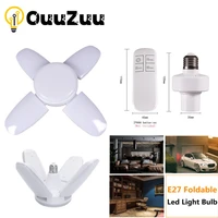 220v 110v e27 led bulb light fan blade timing lamp 28w with remote controller foldable led light bulb lampada for home ceiling