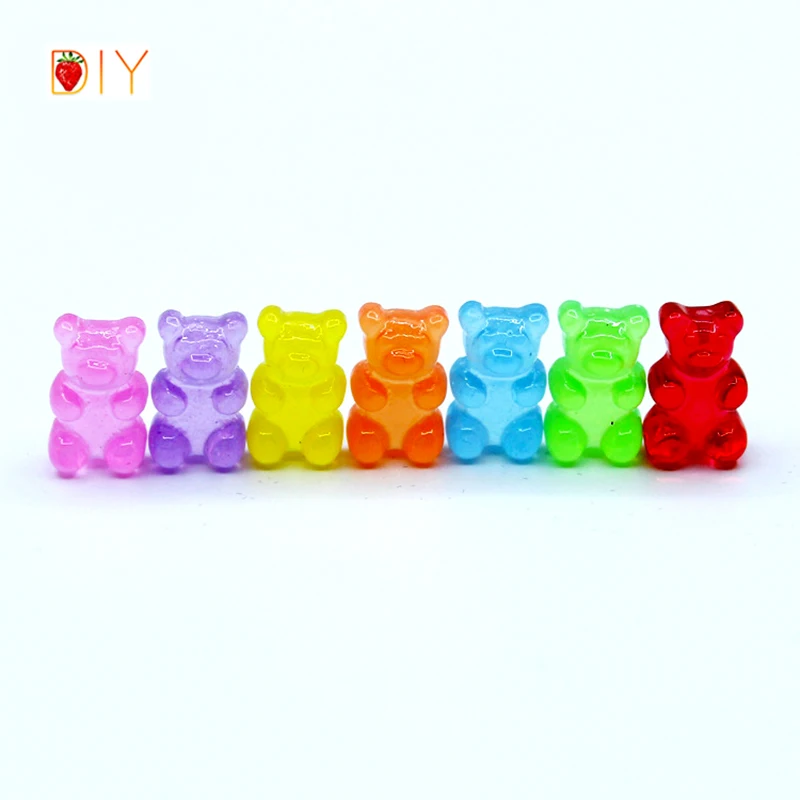 

30pcs Simulation Candy Bear Planar Handmade Resin DIY Craft Supplies Phone Shell Jewelry Ornament Hair Accessories Kids Gift Toy