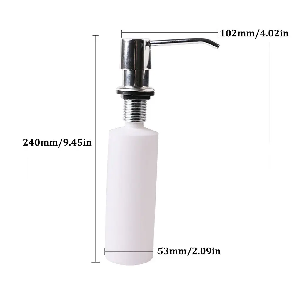 

White Liquid Soap Dispenser Lotion Pump Cover Built in Kitchen Sink Countertop Cooking Tool Utensils Kitchen Accessories