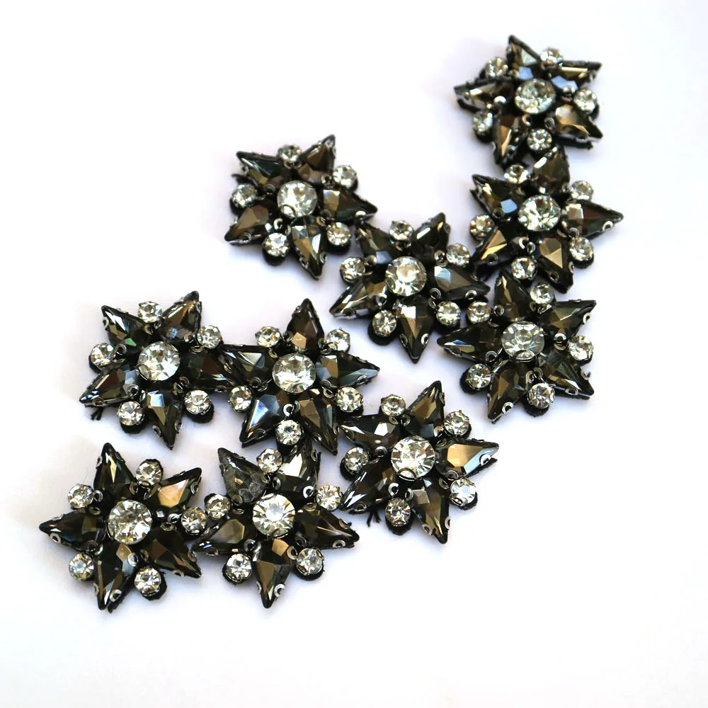 10 шт./лот аппликации ручной работы с бусинами в виде звезд для одежды сделай сам