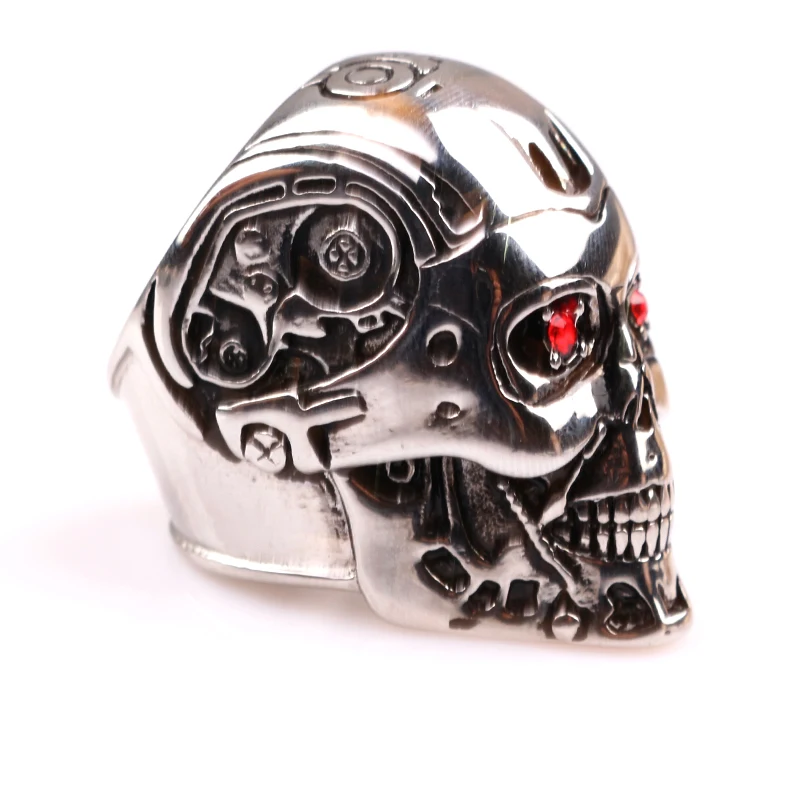 

New Fashion Jewelry Terminator Ring A Person Cranial Head Ring For Man