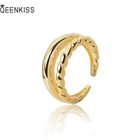 qeenkiss rg6239 fine jewelry%c2%a0wholesale%c2%a0fashion%c2%a0woman%c2%a0girl%c2%a0birthday%c2%a0wedding gift simple twist%c2%b7 18kt gold white gold open ring