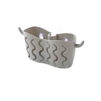 gray storage rack for kitchen plastic sink basket rack suction cup sponges organizer hollowed soap holder 12 58 2cm