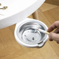 creative round free punching rotating ashtray office living room household simple hidden table bottom cigar ash tray