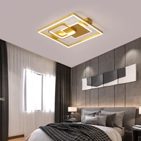 modern minimalist square iron led chandelier lights whitegold for living room master bedroom office indoor lighting fixtures
