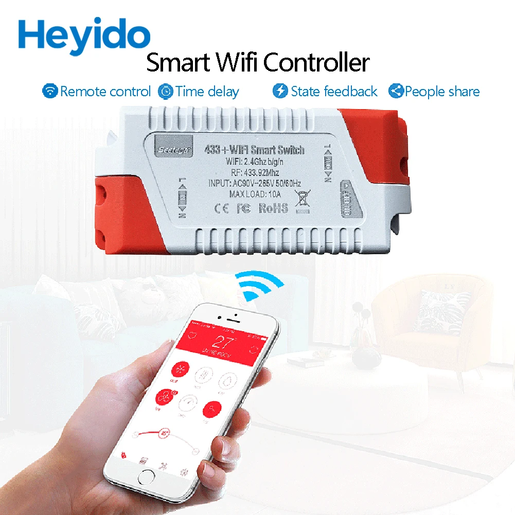 

DIY WiFi Smart Light Switch Universal Breaker Timer Smart Life APP Wireless Remote Control Works with Alexa Google Home