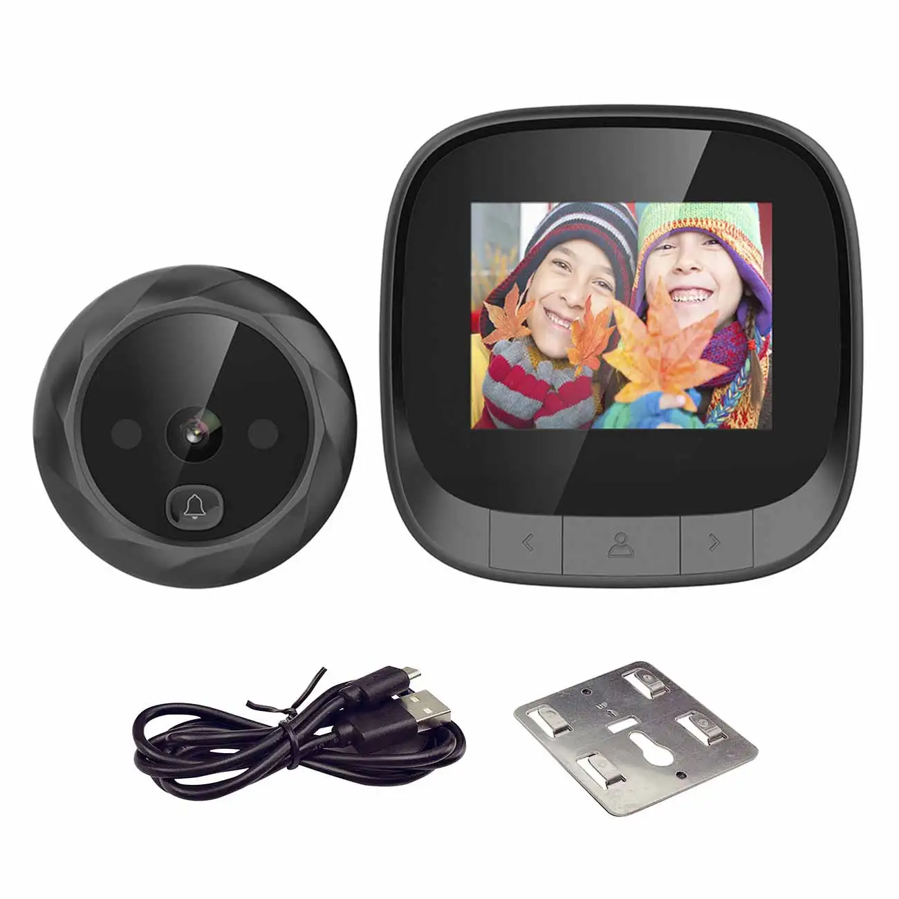 

DD3 USB 2.4" LCD Color Screen Digital Doorbell 90 Degree Door Eye Doorbell Electronic Peephole Door Camera Viewer Outdoor Door