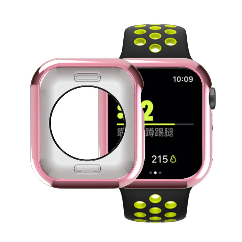 Чехол для Apple watch 4 5 Чехол 44 мм 40 мм iwatch чехол серия 4 покрытый ТПУ защитный чехол гибкий силиконовый защитный чехол
