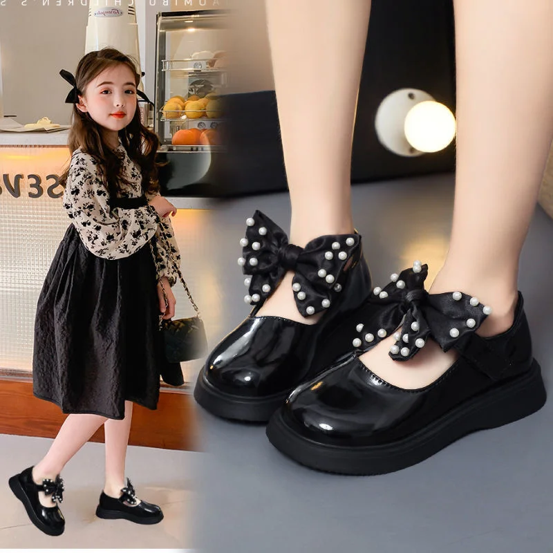 

Girls' Single Shoes Spring And Autumn 2021 New Baby Princess Children's Doudou Soft Sole Black Summer Performance Girls Flats