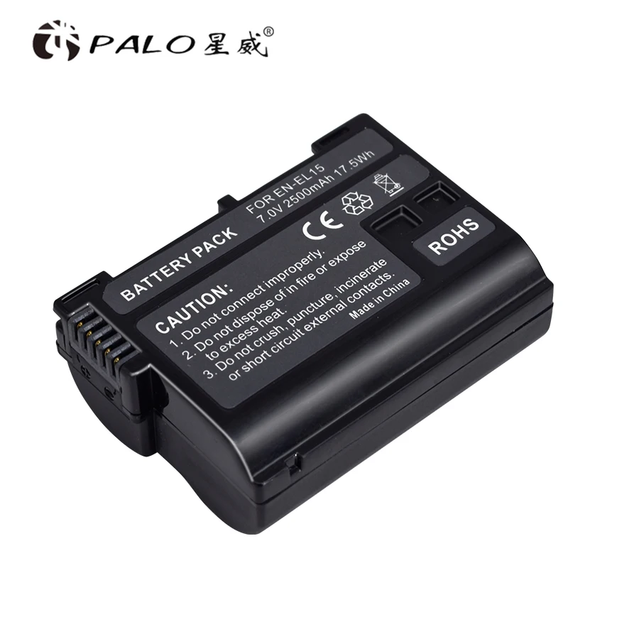 1pcs battery PALO 2 шт. EN-EL15 ENEL15 RU EL15 Батарея+ ЖК-дисплей Dual USB Зарядное устройство для цифровых зеркальных фотокамер Nikon D600 D610 D800 D800E D810 D7000 D7100 D7200 V1 - Цвет: 1pcs battery