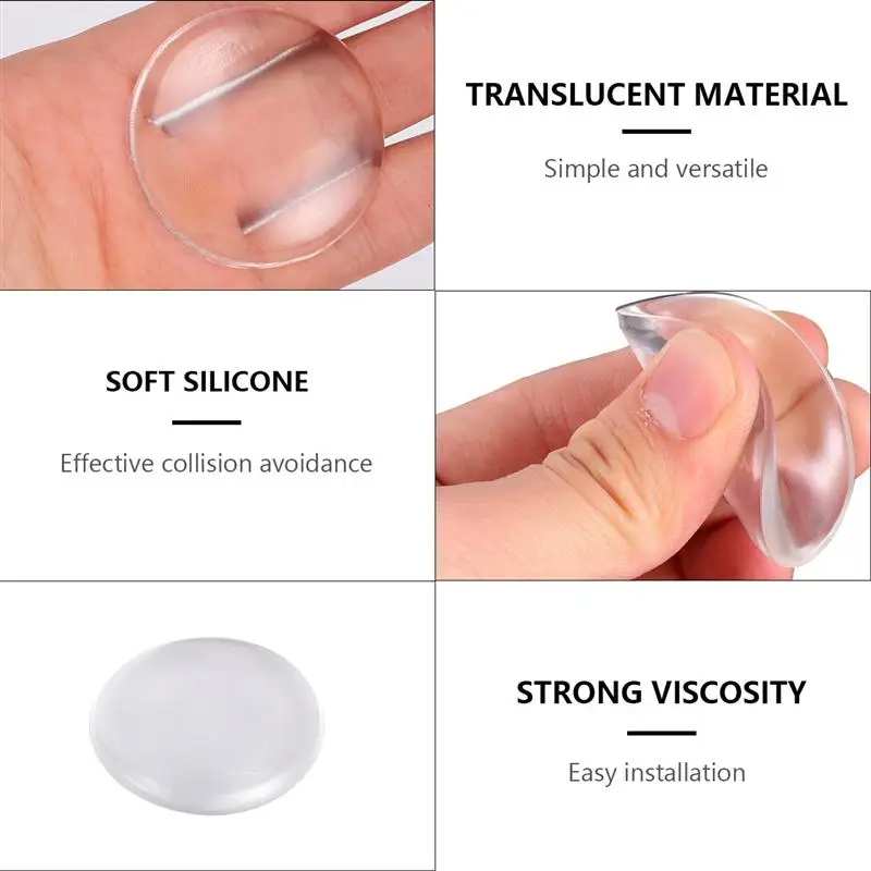 6 шт. дверной стоппер прозрачный протектор стены Круглый Силиконовая ручка двери