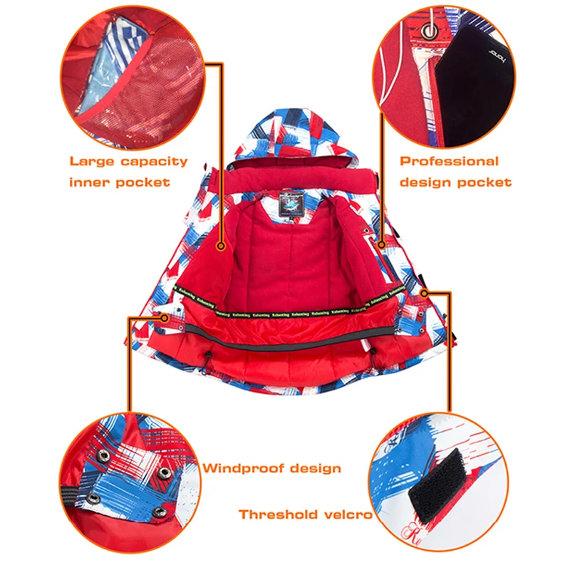 Лыжная куртка детская водонепроницаемая ветрозащитная одежда детские лыжные