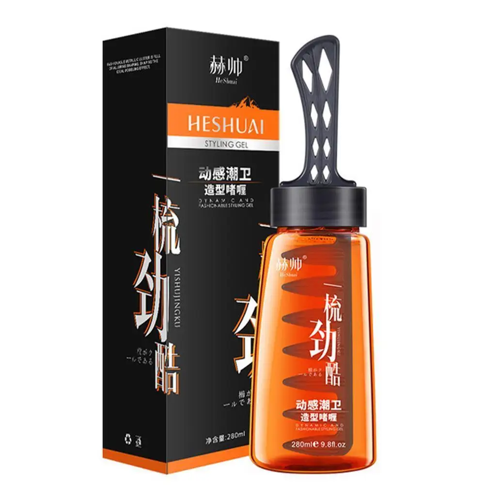 

Professional Hair Wax Gel With Comb Long-lasting Fluffy Hair Pomade Wax Mud Men Hair Cream Salon Styling Gel Tool Styling Gel