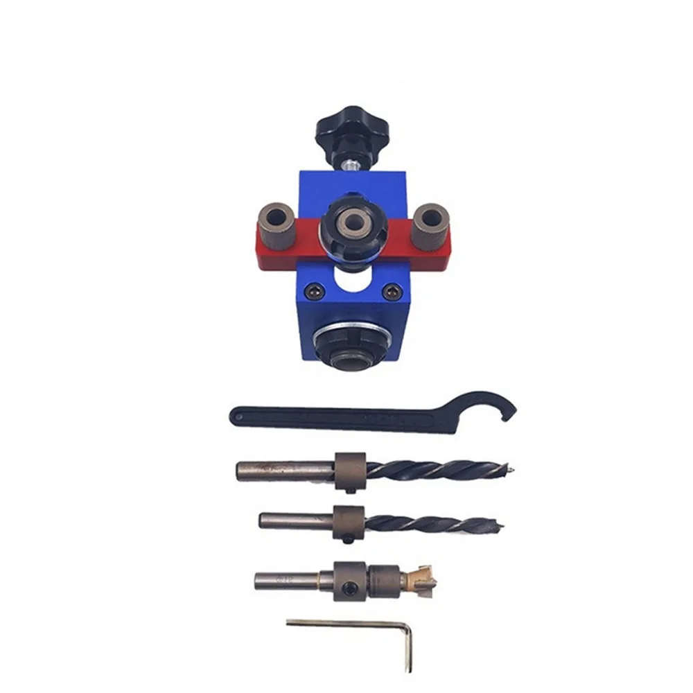 

Набор для деревообработки и дюбелирования 3 в 1, Регулируемый Сверлильный направляющий перфоратор, инструменты для столярных работ, гаечный...