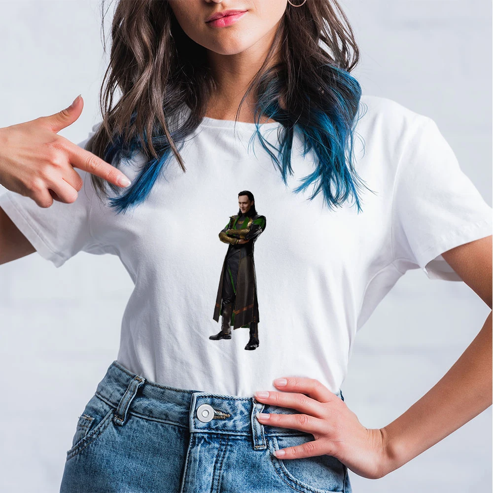 

Disney Women T Shirt Personalized O-Neck Short Sleeve Feminino Clothes Vetement Gorgeous Handsome Loki Printed Spain T-shirt