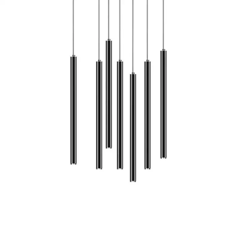 Черный светодиодный подвесной светильник простой цилиндрический плафоны Lustres De