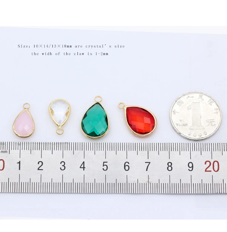12pc/lot Waterdrop Charms Quartz Crystal Glass Charm Pendant for Necklace Bracelet Earrings Connector DIY Jewelry Making Finding | Дом и сад
