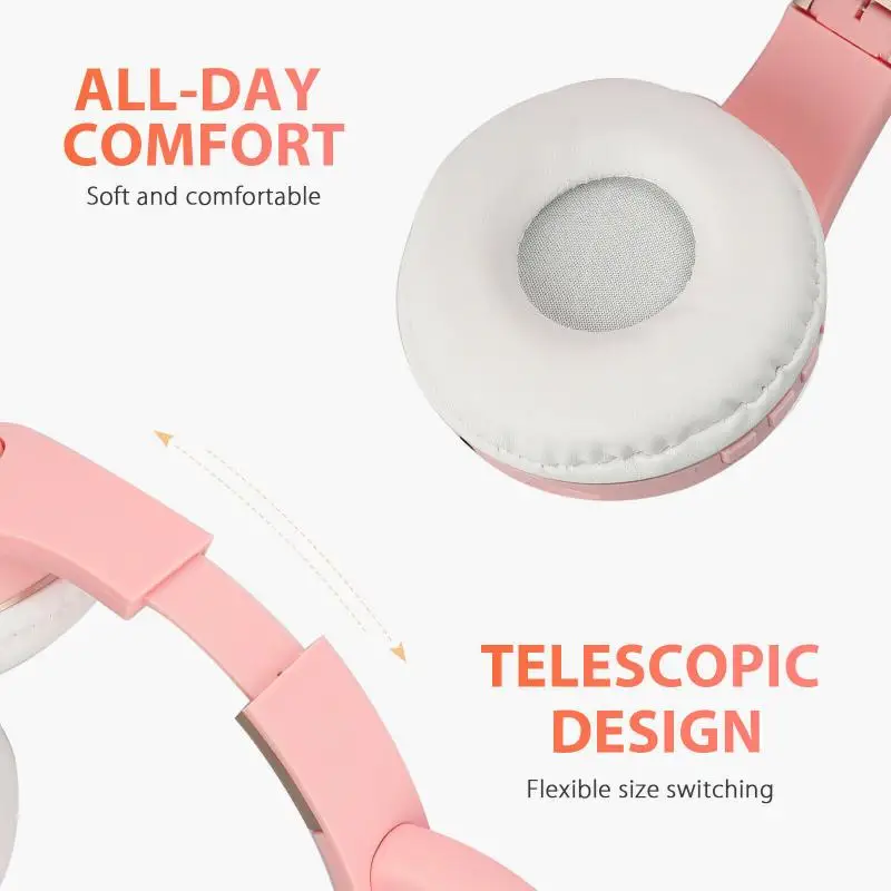 Беспроводные Наушники Cute Cat Bluetooth гарнитура складные стереонаушники игровые