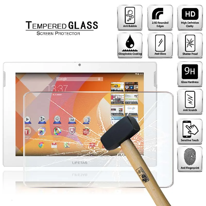 

Закаленное стекло для планшета Medion Lifetab S10345 MD99042, Защитная пленка для планшета с диагональю 10,1 дюйма HD, с защитой от отпечатков пальцев