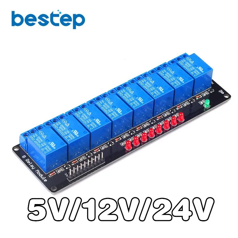 5 в 12 В 24 8 канальный релейный модуль низкий уровень выход полосный для управления