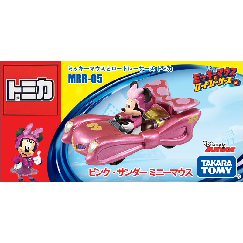 Томика Дисней Микки Маус Гонщики на роадстерах MRR-05 Розовый гром Минни 6 см Металлический литой автомобиль игрушка новая 119937.