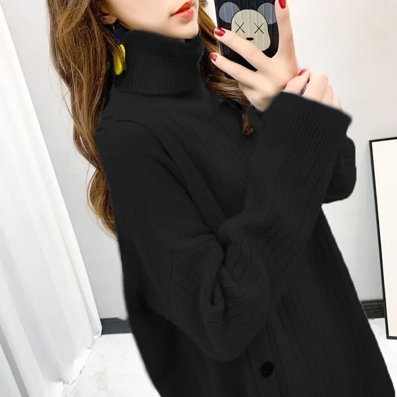 Вязаный женский Однотонный свитер в стиле Харадзюку осенне-зимние корейские