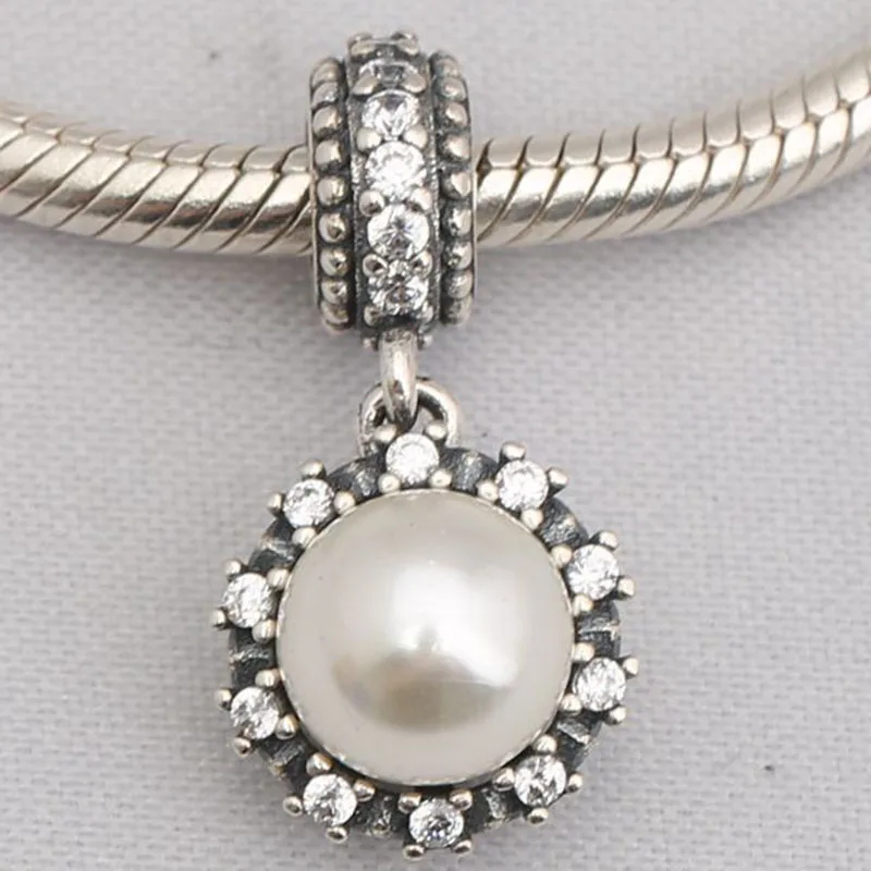 

Original 925 Sterling Silver Charm New Fashion Shining Pearl Pendant Fit Pandora Women Bracelet & Necklace Diy Jewelry