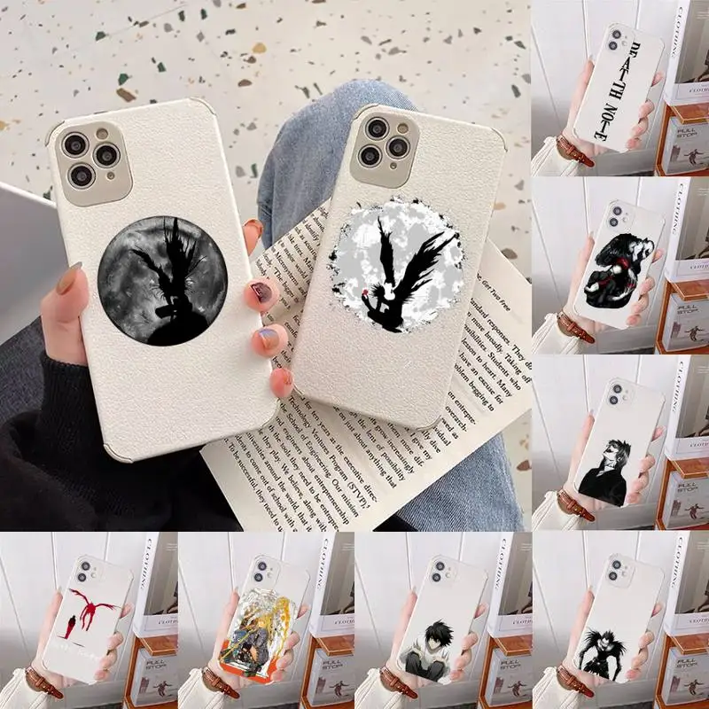 

rem and misa death note Phone Case Lambskin Leather For iphone 12 11 8 7 6 XR X XS PLUS MINI PLUS PRO MAX Shockproof