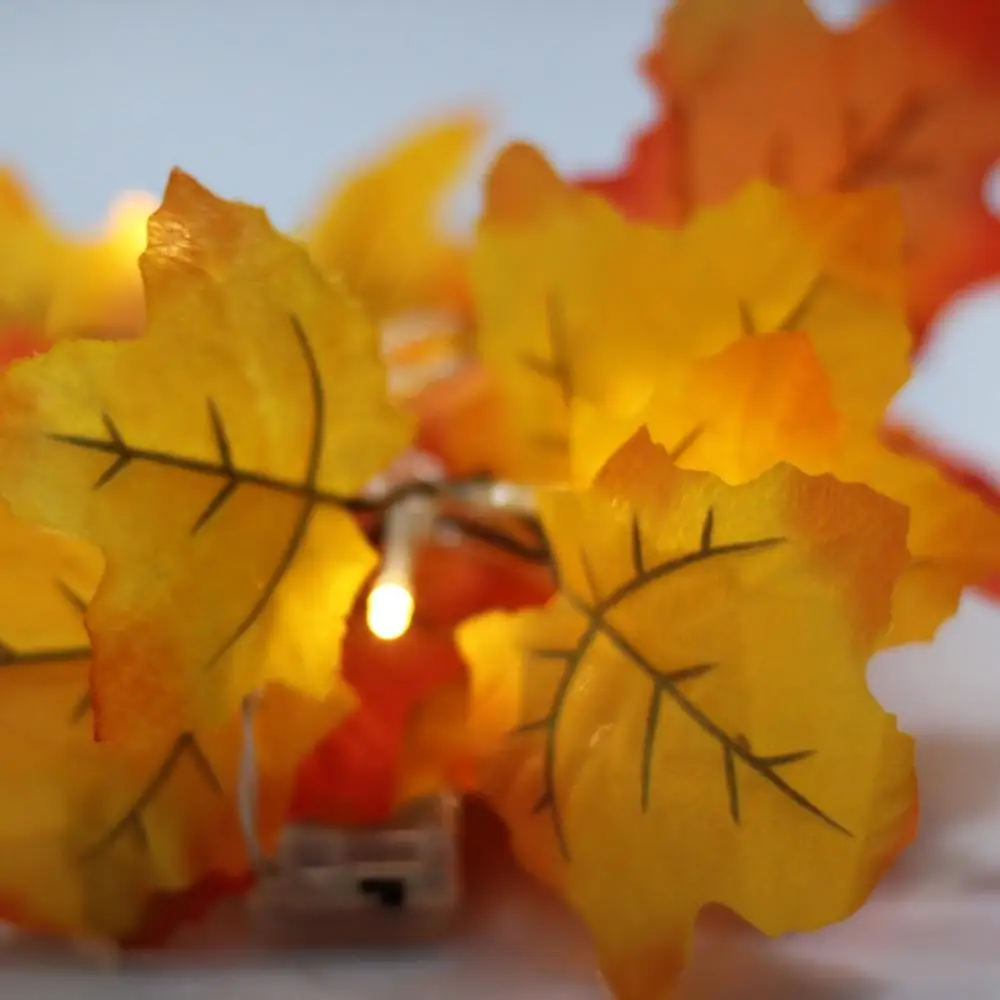 Искусственный Кленовый листовой струнный светильник s 2 м/20 светодиодный осенний