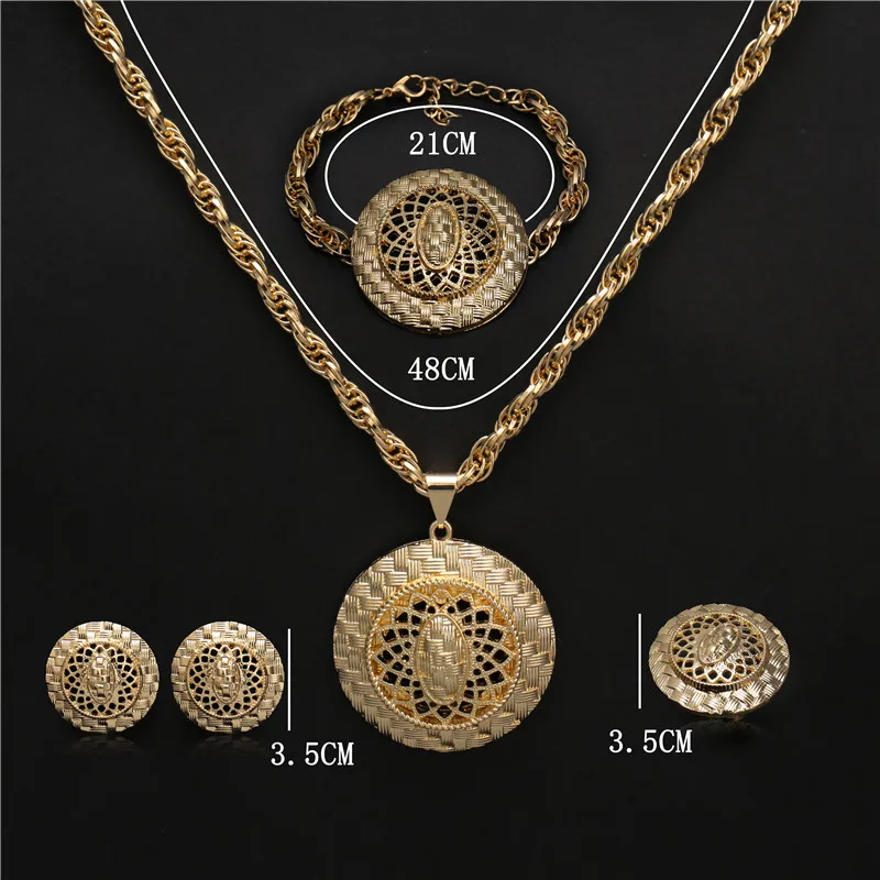 

Fani Dubai Gold Color Jewelry Sets Wholesale Nigerian Wedding woman accessories jewelry set Fashion African Bridal Jewelry Set