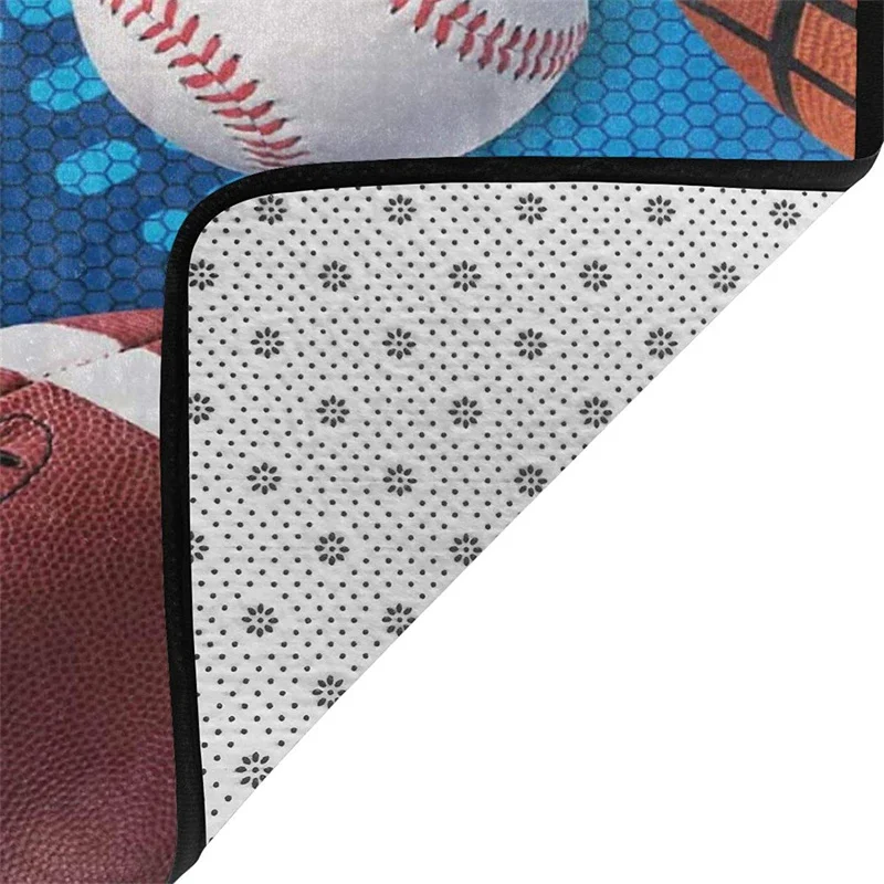 

Baseball Football Basketball Printed Area Carpet Non-slip Comfortable Yoga Mat Floor Carpet Home Decor Living Room Bedroom
